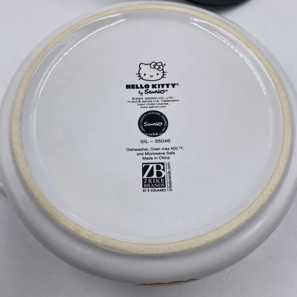 Hello Kitty Sanrio Ceramic‎ Casserole Dish With Lid Halloween Pumpkin Black Cat